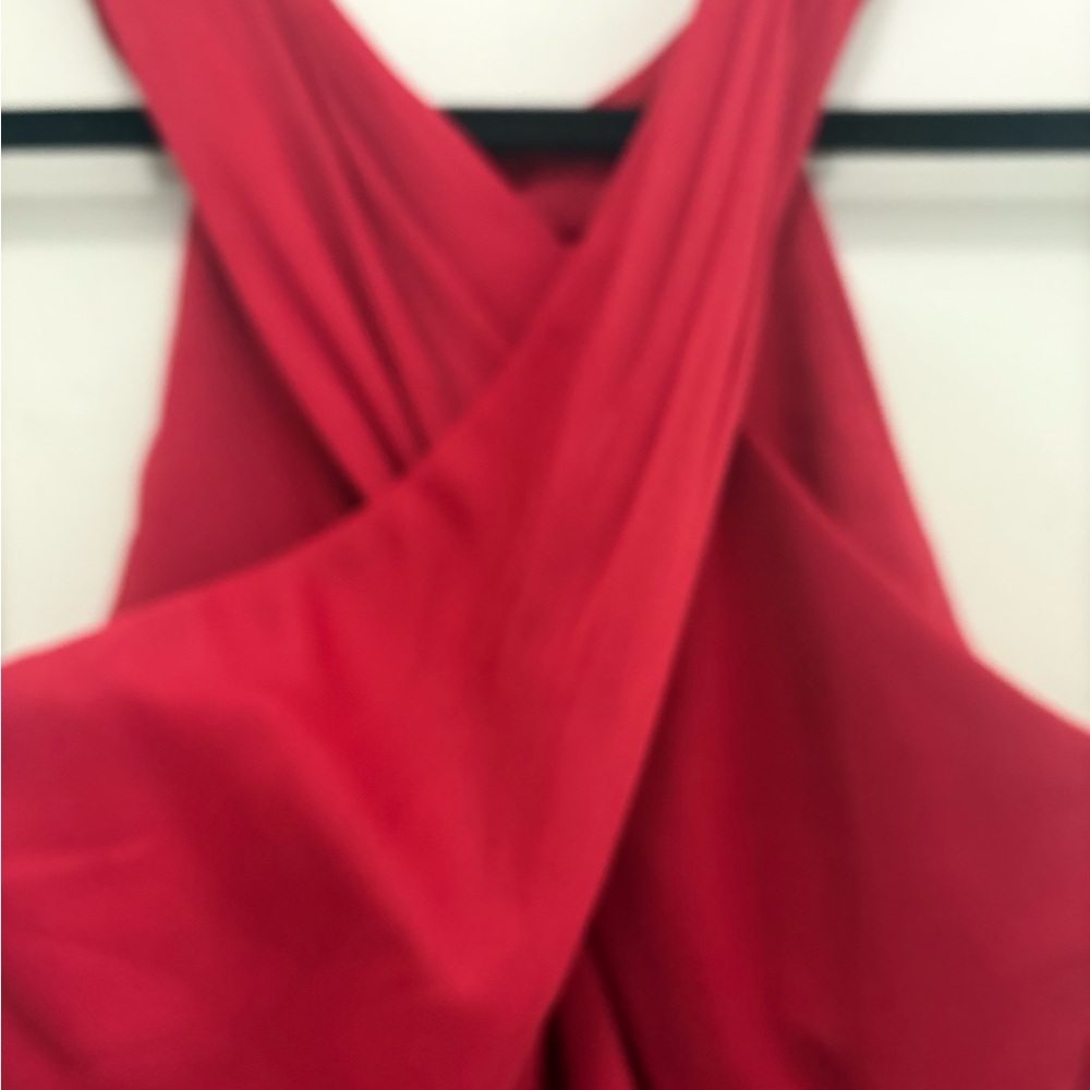 David's Bridal Red Halter Maxi Dress - Picture 9 of 11